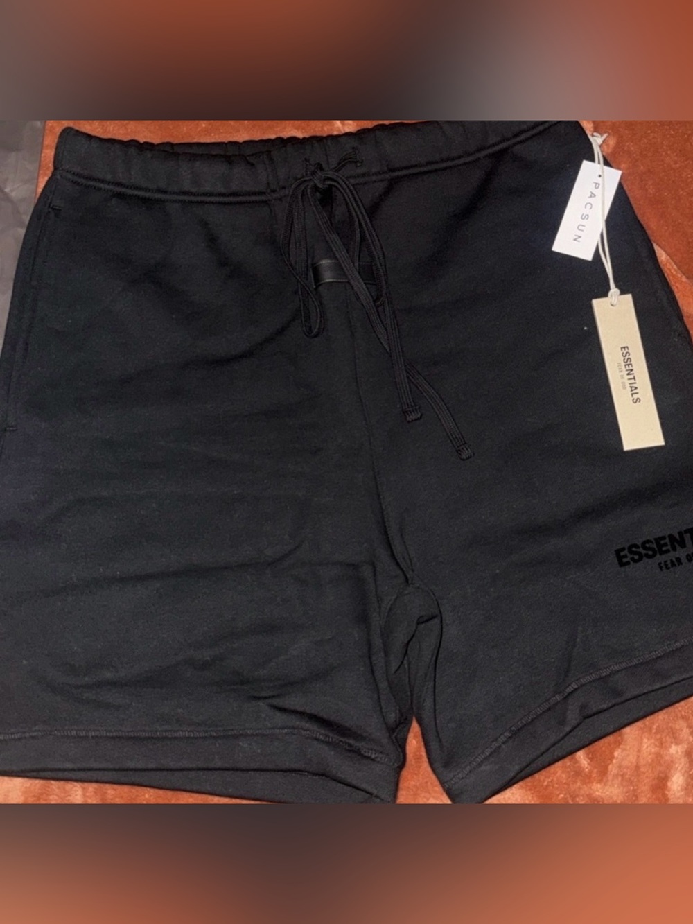 Essentials Men's Black Athletic Drawstring Shorts